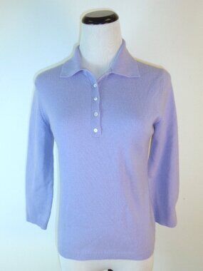 Griffen Japan lavender purple Cashmere collared polo sweater top S